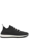 Jimmy Choo Low Top Sneakers With Pearls And Knitted Upper In Black