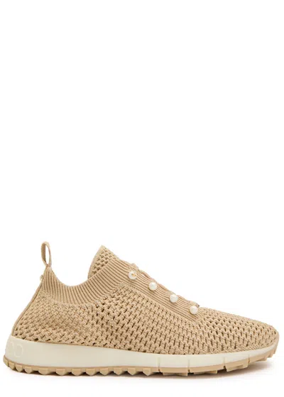 Jimmy Choo Veles Mesh-knit Sneakers In Brown