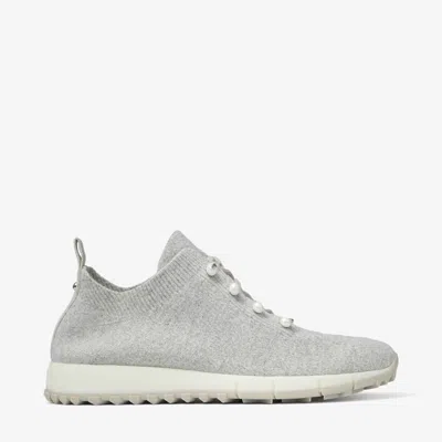 Jimmy Choo Veles Moon Mix Cashmere Melange Knit Trainers With Pearl Buttons V Moon Mix 37.5 In Gray