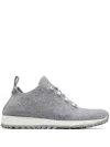 Jimmy Choo Veles Cotton Knit Pearly Stud Sneakers In Gray