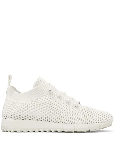 Jimmy Choo Veles Crochet-knit Low-top Trainers In White
