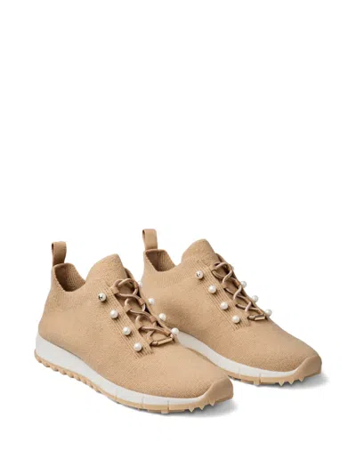 Jimmy Choo Veles Pearl Lace-up Sneakers In Neutral