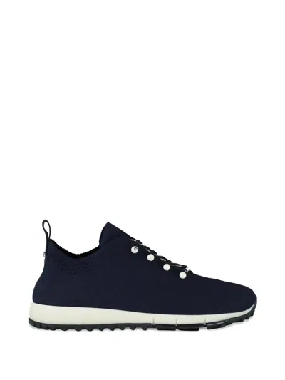 Jimmy Choo Veles Pearl-button Sneakers In Blue