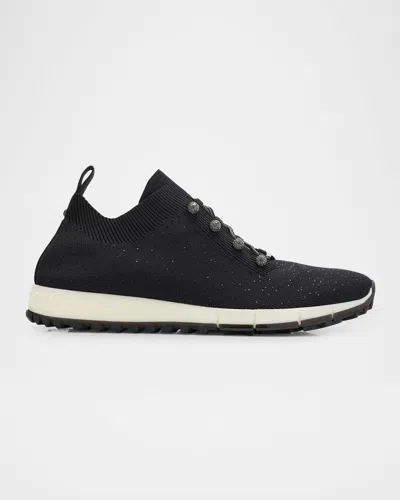 JIMMY CHOO VELES SEQUIN KNIT TRAINER SNEAKERS