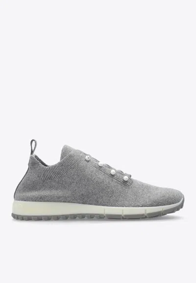 JIMMY CHOO VELES STRETCH KNIT SNEAKERS