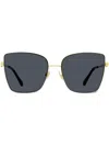 Jimmy Choo Vella Sunglasses In Gold