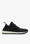 Jimmy Choo Veles Macaron Sequin Knit Sneakers In Black