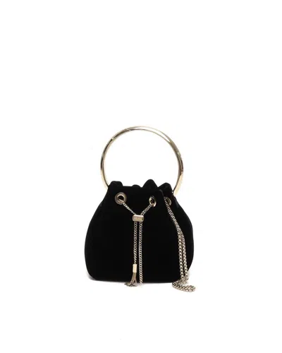 Pre-owned Jimmy Choo Velvet Bon Bon Bag In Black