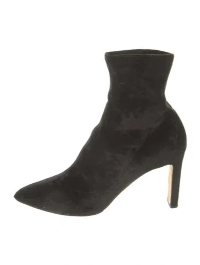 Pre-owned Jimmy Choo Velvet Boots In Black