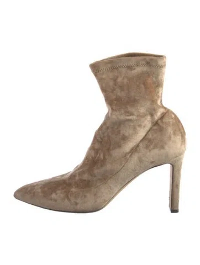 Pre-owned Jimmy Choo Velvet Boots In Neutral