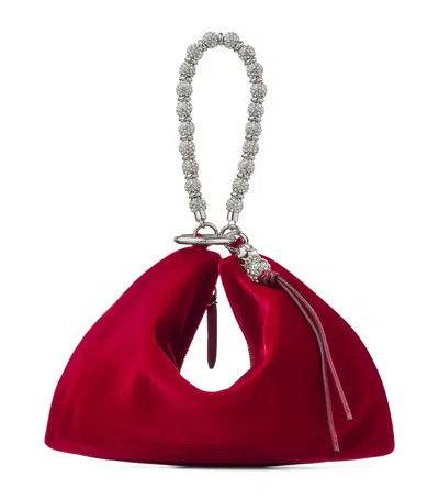 Jimmy Choo Velvet Callie Clutch Bag In Red