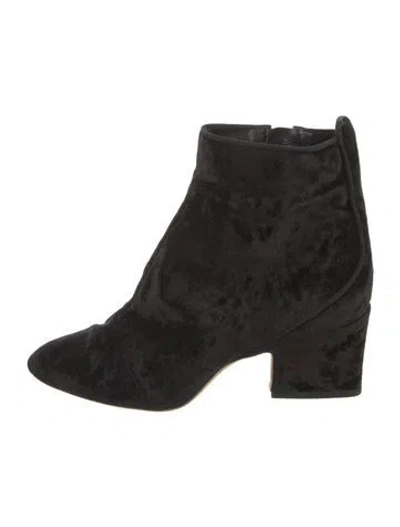 Pre-owned Jimmy Choo Velvet Chelsea Boots In Black