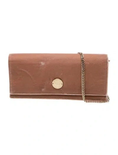Pre-owned Jimmy Choo Velvet Clutch In Neutral