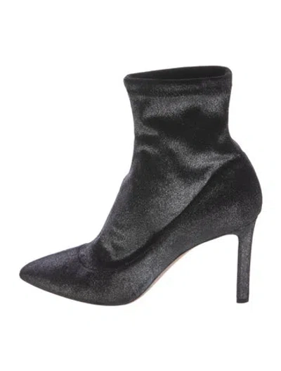 Pre-owned Jimmy Choo Velvet Glitter Accents Sock Boots