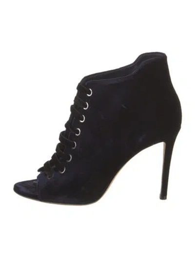 Pre-owned Jimmy Choo Velvet Sandals In Blue