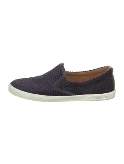 Pre-owned Jimmy Choo Velvet Sneakers In Purple