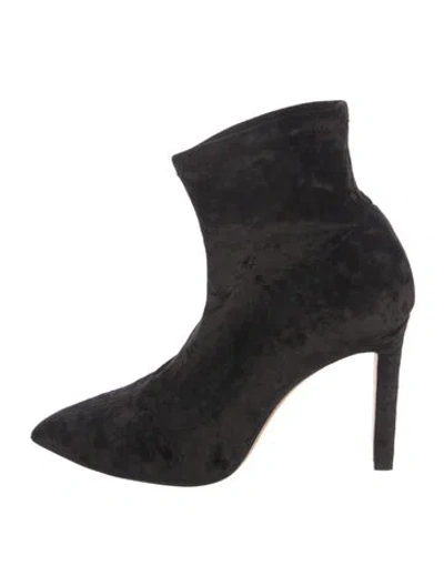 Pre-owned Jimmy Choo Velvet Sock Boots In Black