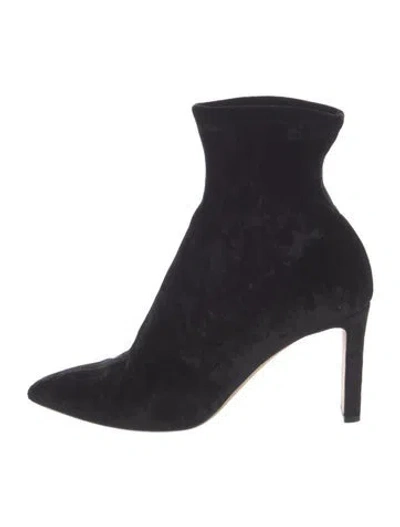 Pre-owned Jimmy Choo Velvet Sock Boots In Black
