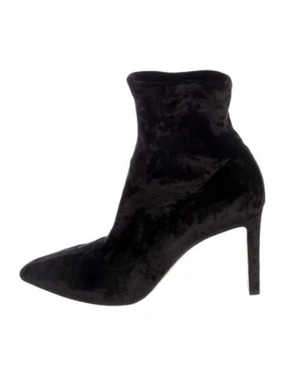 Pre-owned Jimmy Choo Velvet Sock Boots In Black