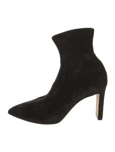 Pre-owned Jimmy Choo Velvet Sock Boots In Black
