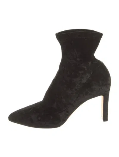 Pre-owned Jimmy Choo Velvet Sock Boots In Black