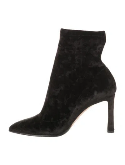 Pre-owned Jimmy Choo Velvet Sock Boots In Black