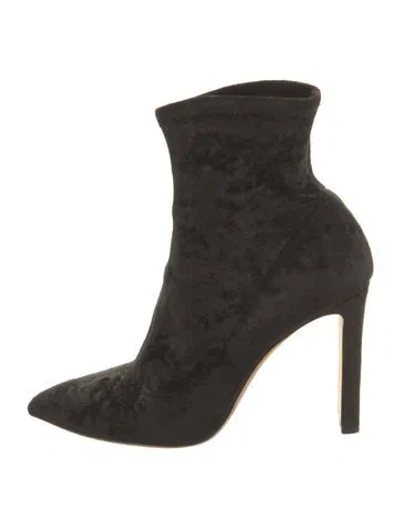 Pre-owned Jimmy Choo Velvet Sock Boots In Black