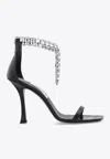 Jimmy Choo Verity 100 Crystal Embellished Leather Sandals In Black