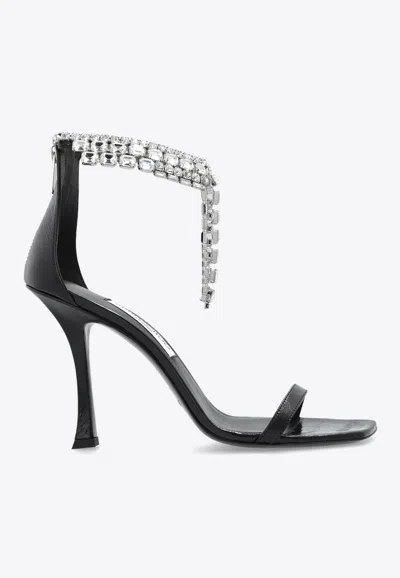 JIMMY CHOO VERITY 100 CRYSTAL EMBELLISHED SANDALS