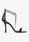 Jimmy Choo Verity 100 Crystal Embellished Leather Sandals In Black