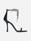 Jimmy Choo Verity 100 Crystal Embellished Leather Sandals In Black