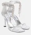 Jimmy Choo 'verity' Metallic Sandals With High Stiletto Heel In Silver