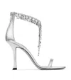 Jimmy Choo 'verity' Metallic Sandals With High Stiletto Heel In Silver