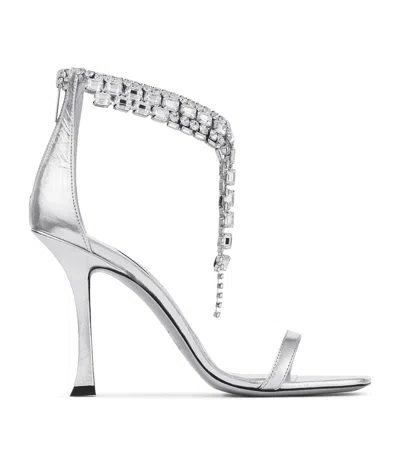 JIMMY CHOO VERITY 100 LEATHER HEELED SANDALS