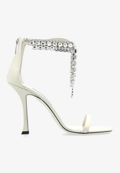 Jimmy Choo Verity 100 Patent Leather Crystal Sandals