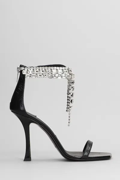 JIMMY CHOO VERITY 100 SANDALS IN BLACK LEATHER