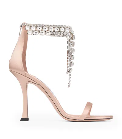 Jimmy Choo Verity 100 Satin Heeled Sandals In Pink