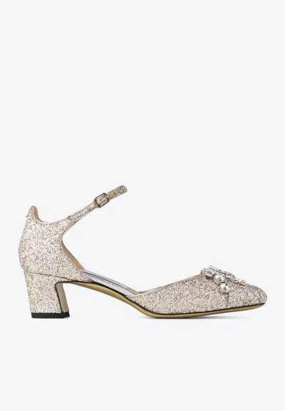 JIMMY CHOO VERITY 45 CRYSTAL-EMBELLISHED PUMPS