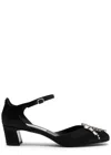 Jimmy Choo Verity 45 Crystal-embellished Satin Pumps In Black