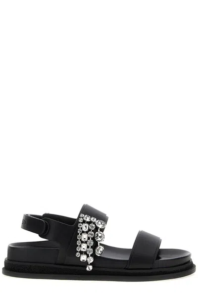 Jimmy Choo Verity Crystal-embellished Leather Sandals In Black