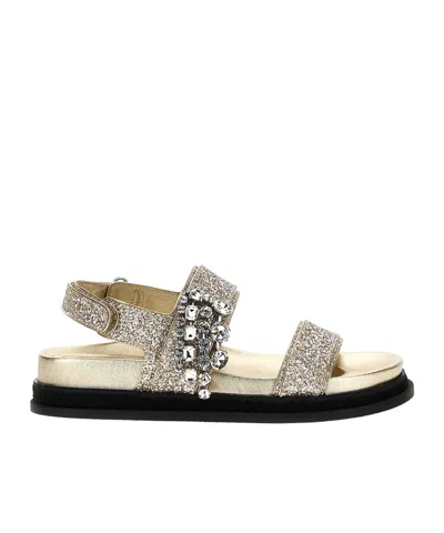 Jimmy Choo Verity Flat Sandals In Nude