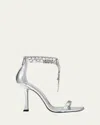 Jimmy Choo 'verity' Metallic Sandals With High Stiletto Heel In Silver