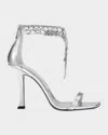 Jimmy Choo 'verity' Metallic Sandals With High Stiletto Heel In Silver