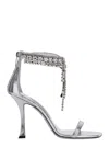 Jimmy Choo 'verity' Metallic Sandals With High Stiletto Heel In Grey