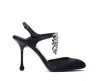 Jimmy Choo Verity 95 Embellished Satin Pumps In Black