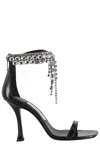 Jimmy Choo Black Vintage Leather Sandals With Crystals Detail In Black