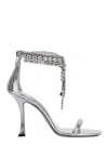 Jimmy Choo 'verity' Metallic Sandals With High Stiletto Heel In Metallic