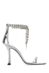 Jimmy Choo 'verity' Metallic Sandals With High Stiletto Heel In Silver