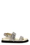 Jimmy Choo Verity Glittered Flat Sandals With Crystal Embellishment