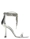Jimmy Choo 'verity' Metallic Sandals With High Stiletto Heel In Silver